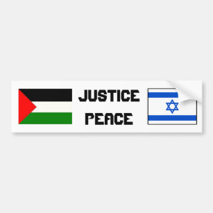Autocollant De Voiture Justice et paix dans Israel-Palestine.
