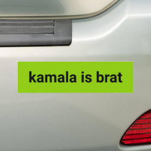 Autocollant De Voiture kamala est brat typographie moderne noir lime vert
