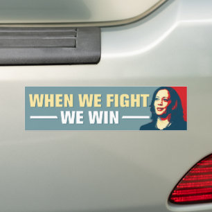 Autocollant De Voiture Kamala Harris 2024 Quand nous combattons nous gagn