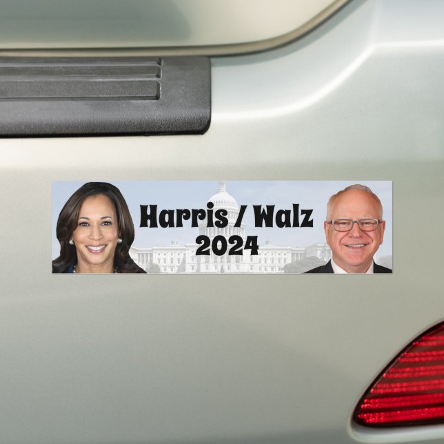 Autocollant De Voiture Kamala Harris et Tim Walz 2024 (En voiture)