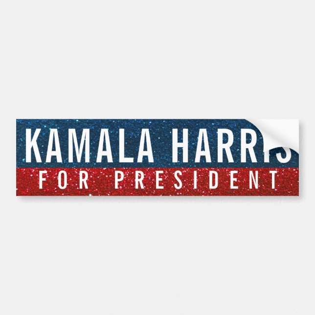 Autocollant De Voiture Kamala Harris Président Parties scintillant électo (Devant)