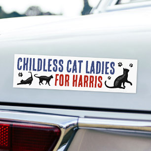 Autocollant De Voiture Kamala Harris Présidente 2024 Femmes chats sans en