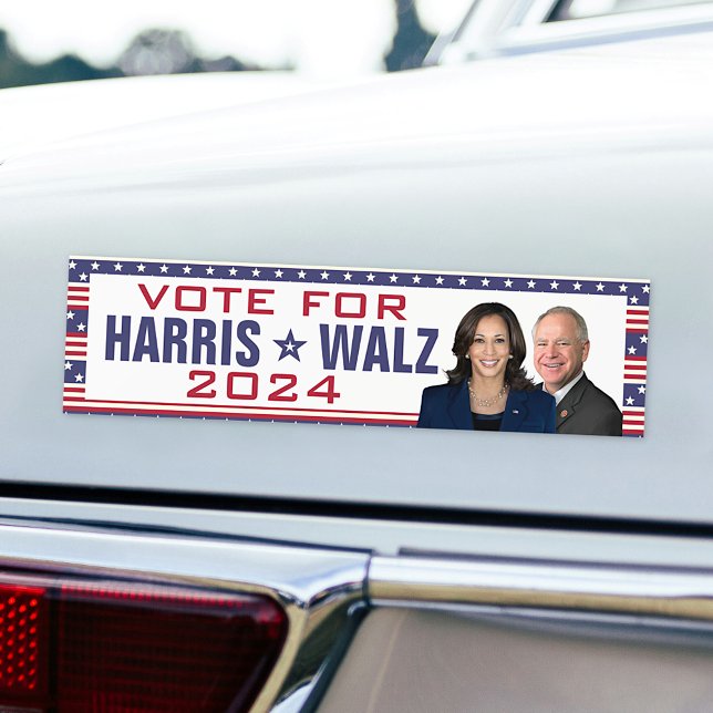 Autocollant De Voiture Kamala Harris Tim Walz 2024 Président Vice Photos (Créateur téléchargé)