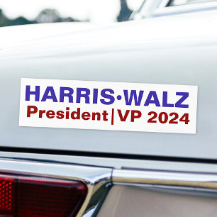 Autocollant De Voiture Kamala Harris Tim Walz Président 2024   Vice Pres