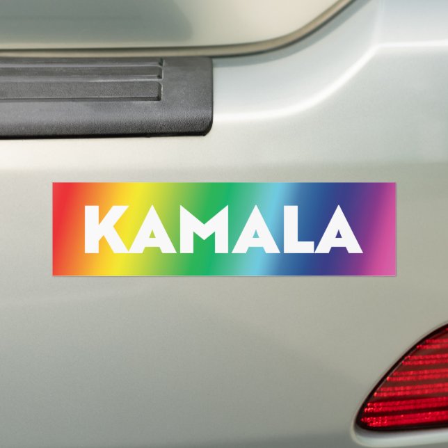 Autocollant De Voiture Kamala moderne typographie dégradé arc-en-ciel fie (En voiture)