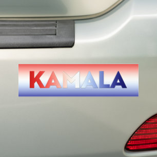 Autocollant De Voiture Kamala typographie rouge blanc et bleu patriotique