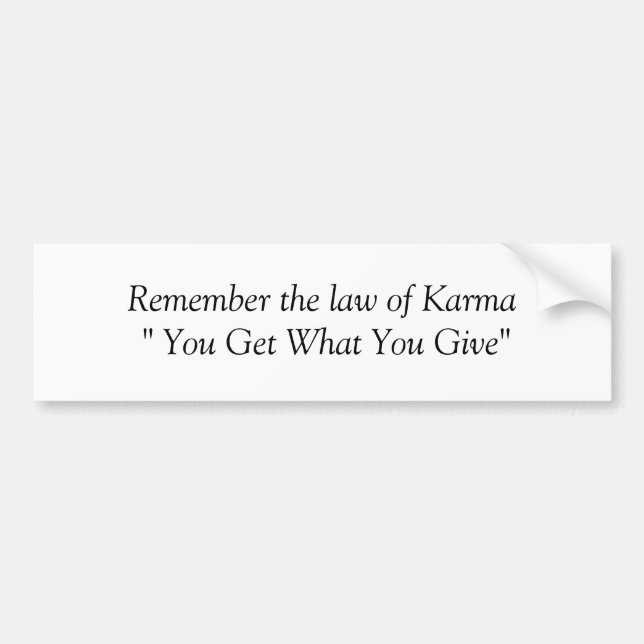 Autocollant De Voiture Karma Bumpersticker (Devant)