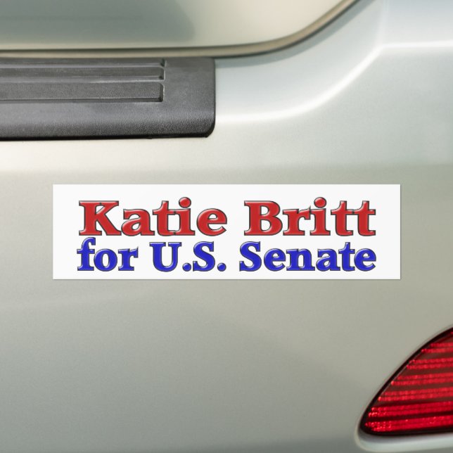 Autocollant De Voiture Katie Britt pour le Sénat avec le texte bleu rouge (En voiture)