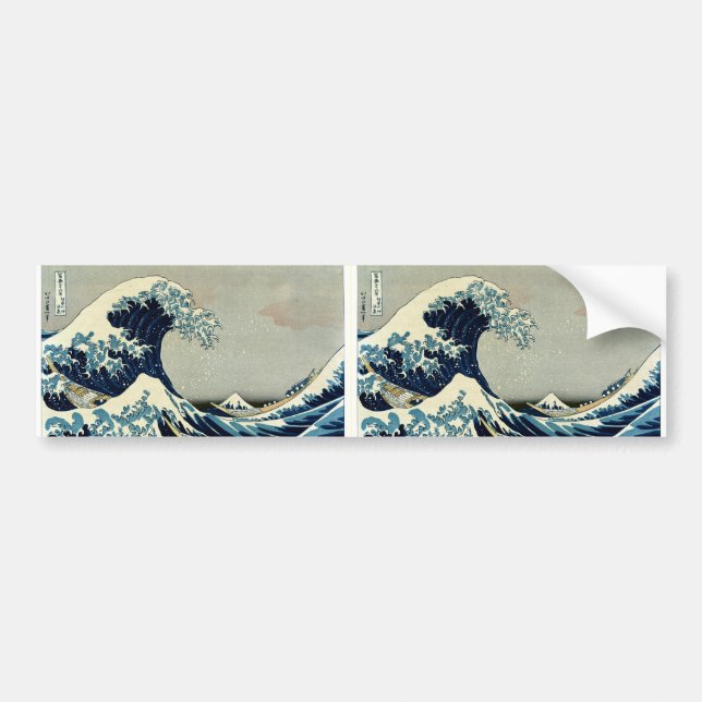 Autocollant De Voiture Katsushika Hokusai dans La Grande Vague au large d (Devant)