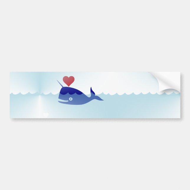Autocollant De Voiture kawaii narwhal (Devant)