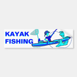 Autocollant De Voiture Kayak Pêche au Blues