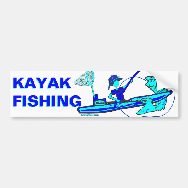Autocollant De Voiture Kayak Pêche au Blues (Devant)