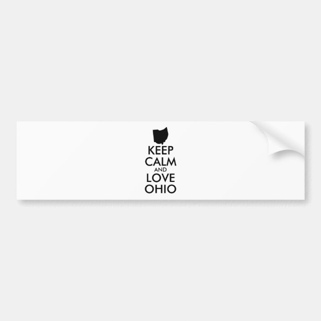 Autocollant De Voiture KEEP CALM et LOVE OHIO personnalisables (Devant)