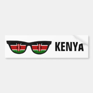 Autocollant De Voiture Kenya Shades texte personnalisé & couleur bumperst