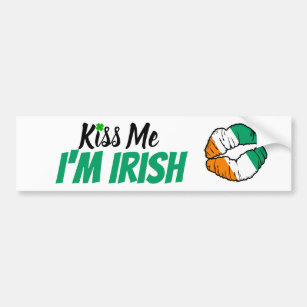 Autocollant De Voiture Kiss Me Je suis Irlandais, Irlande Flag Lips
