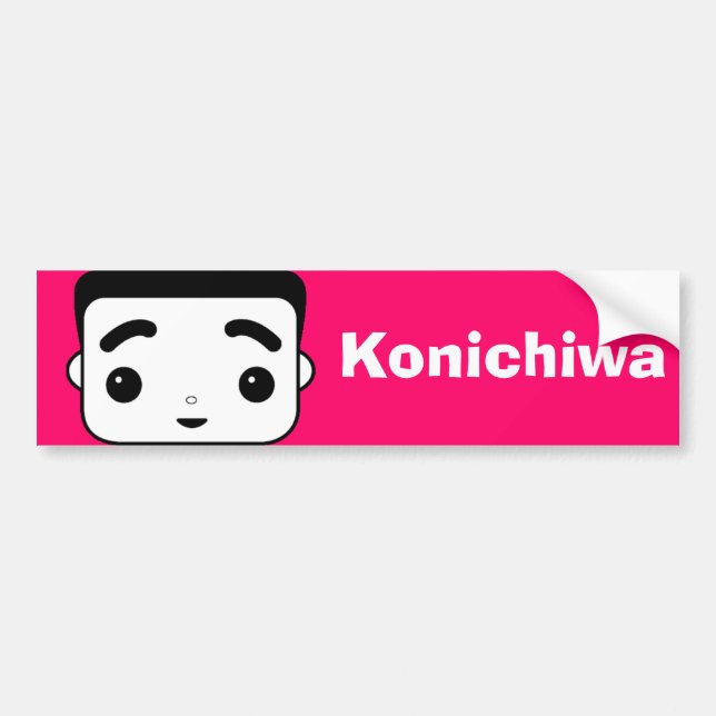 Autocollant De Voiture Konichiwa (Devant)