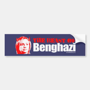 Autocollant De Voiture La bête de Benghazi - Anti-Hillary - blanc - .pn