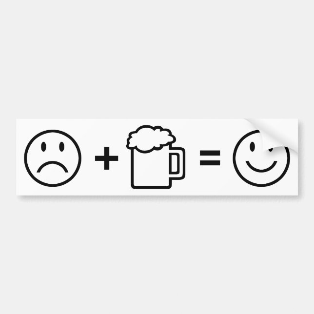 Autocollant De Voiture La bière me rend heureux ! (Devant)