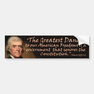 Autocollant De Voiture La constitution - Thomas Jefferson