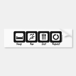 Autocollant De Voiture La course de sommeil mangent la répétition