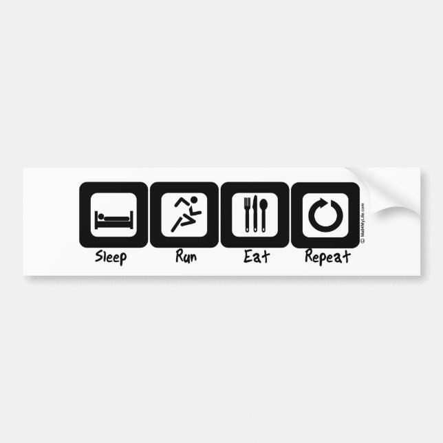 Autocollant De Voiture La course de sommeil mangent la répétition (Devant)