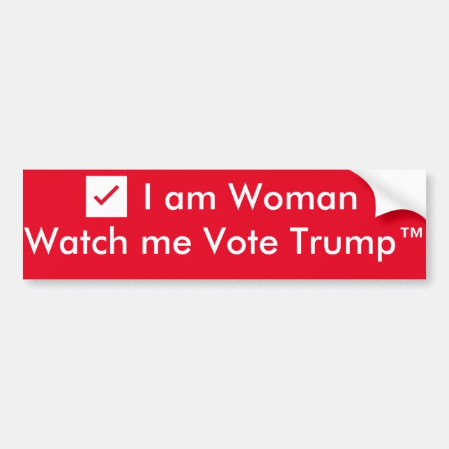 Autocollant De Voiture la femme du ✔️I AM… m'observent voter Trump™ (Devant)
