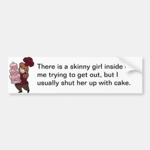 Autocollant De Voiture La fille maigre a collé à l'intérieur, fermé avec