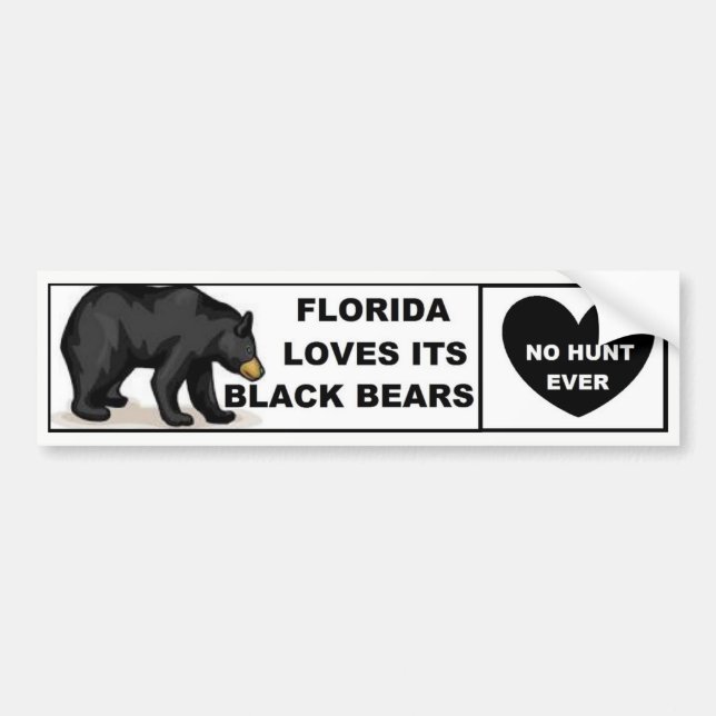 Autocollant De Voiture La Floride aime ses ours noirs - aucune chasse (Devant)
