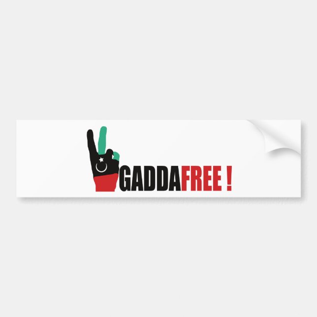 Autocollant De Voiture La Libye libèrent de Gaddafi - Kadhafi (Devant)