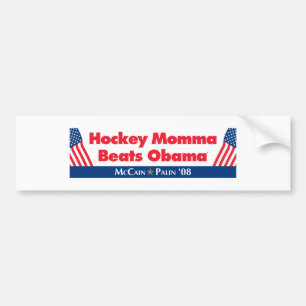 Autocollant De Voiture La maman d'hockey bat Obama