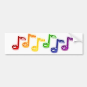Autocollant De Voiture La musique d'arc-en-ciel note l'adhésif pour