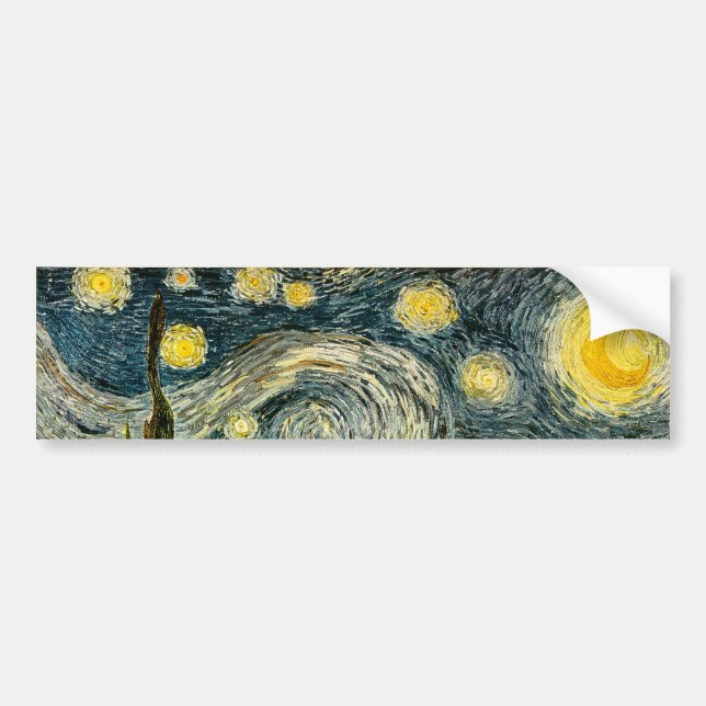 Autocollant De Voiture La nuit étoilée de Vincent van Gogh (1889) (Devant)