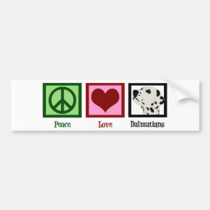 Autocollant De Voiture La Paix aime les Dalmatiens