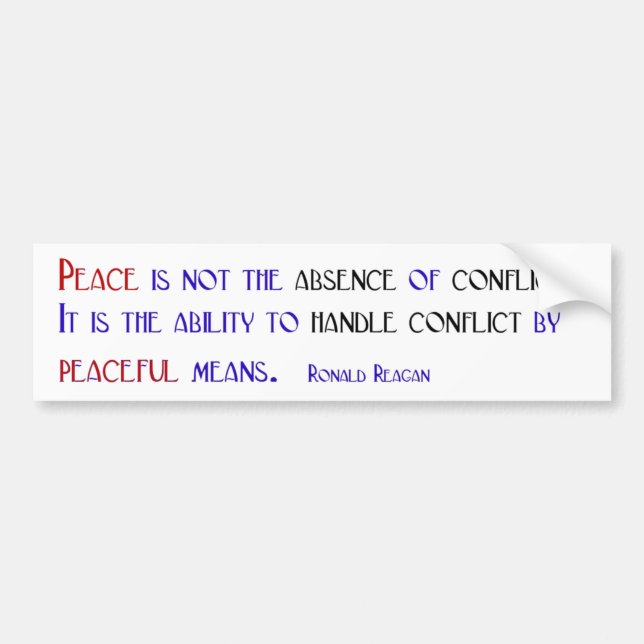 Autocollant De Voiture La paix n'est pas l'absence du conflit (Devant)