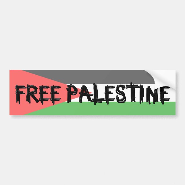 Autocollant De Voiture La PALESTINE LIBRE Bumpersticker (Devant)