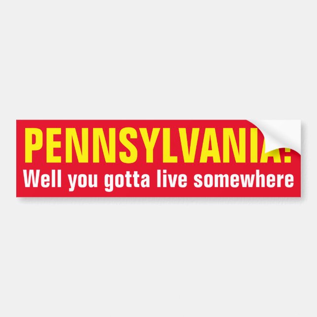 Autocollant De Voiture LA PENNSYLVANIE ! - Bon vous avez obtenu de vivre (Devant)