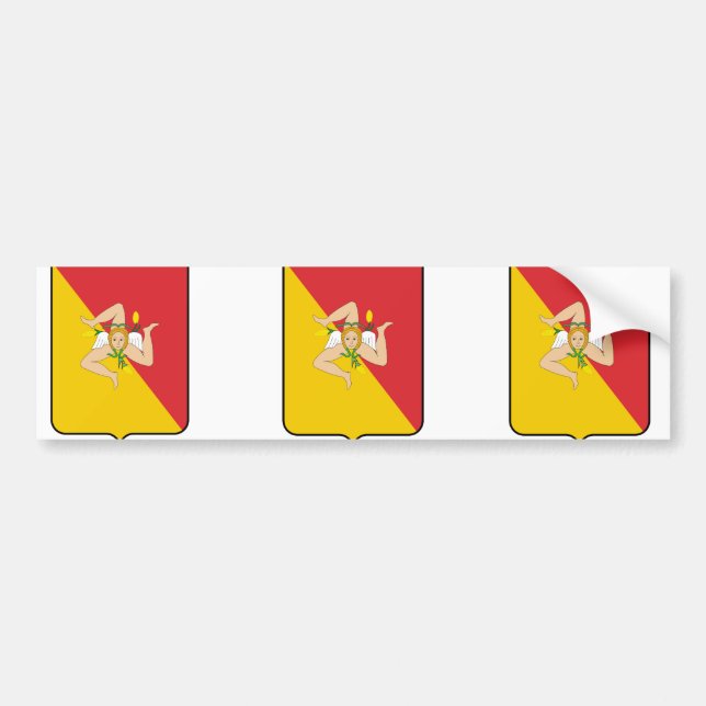 Autocollant De Voiture La Sicile, Italie (Devant)