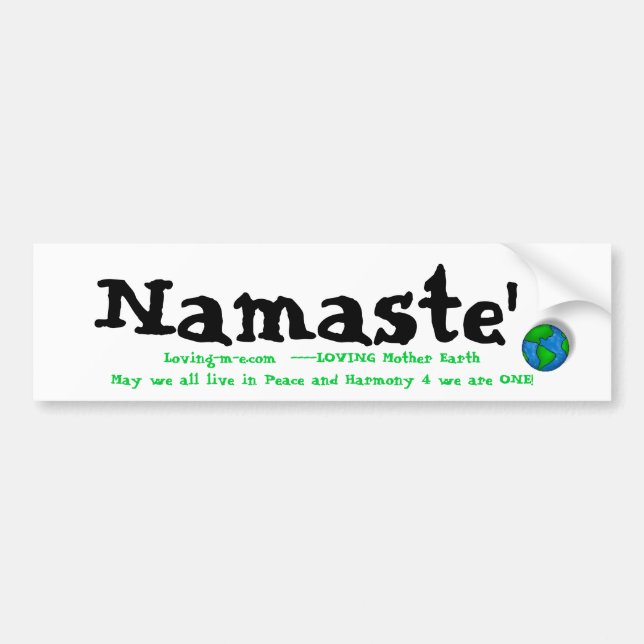 Autocollant De Voiture la terre, Namaste', Loving-m-e.com  ----Mot (Devant)