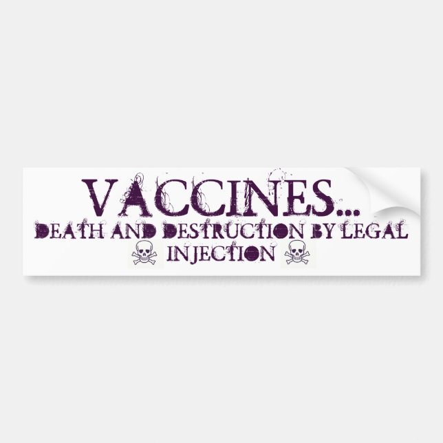 Autocollant De Voiture La Vaccin-Mort et destruction par l'injection (Devant)