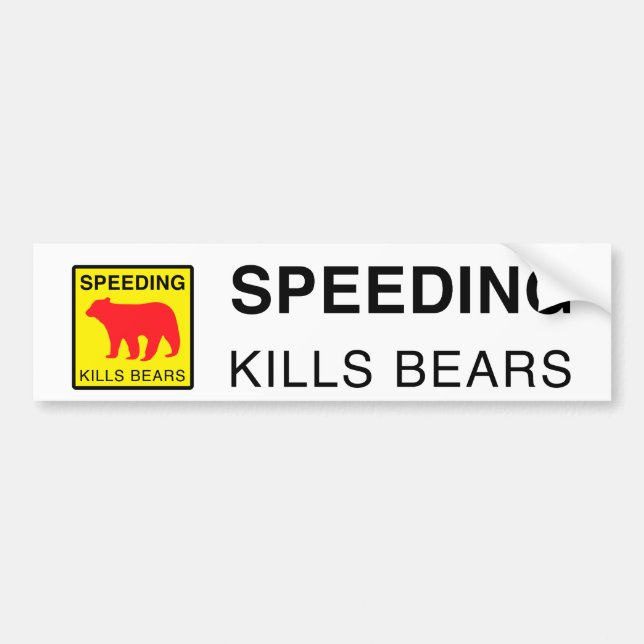 Autocollant De Voiture La VITESSE TUE les OURS BUMPERSTICKER.ai (Devant)