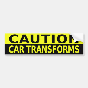 AUTOCOLLANT DE VOITURE LA VOITURE DE PRÉCAUTION TRANSFORME