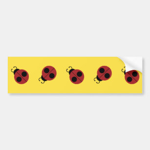 Autocollant De Voiture Ladybug 60s rétro cool rouge jaune