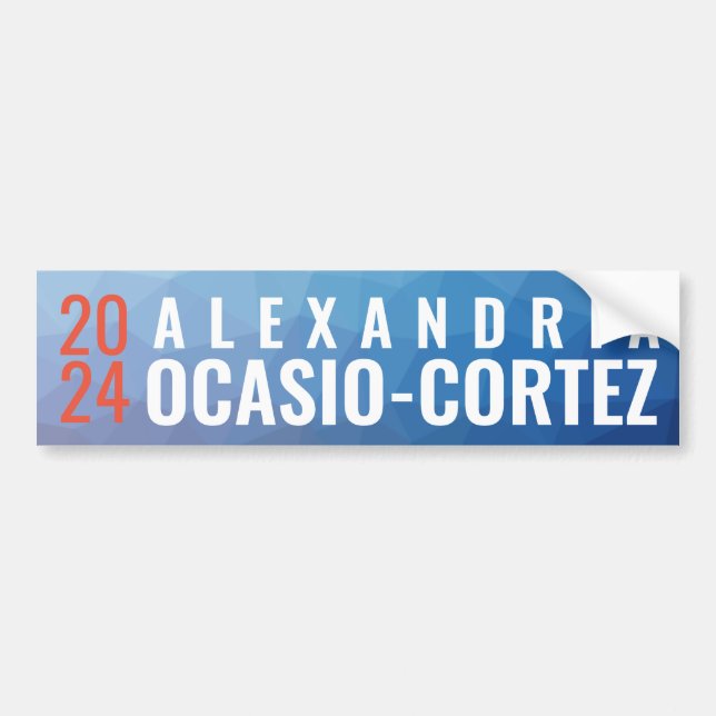 Autocollant De Voiture L'Alexandrie Ocasio-Cortez 2024 géométriques bleus (Devant)