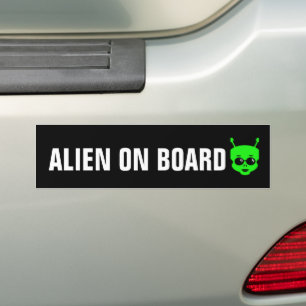 AUTOCOLLANT DE VOITURE L'ALIEN EST À BORD DU BÂTIMENT DE BUMPER FUNNY