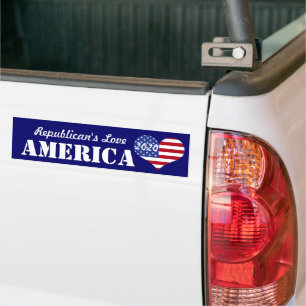 Autocollant De Voiture L'Amérique aime les Républicains - Drapeau en form