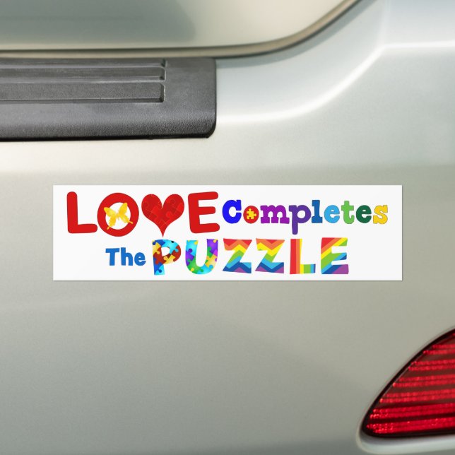 Autocollant De Voiture L'amour complète le casse-tête (En voiture)