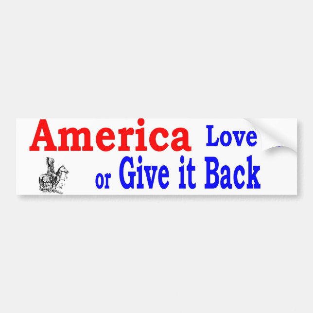 Autocollant De Voiture l'amour de l'Amérique ou restituent (Devant)