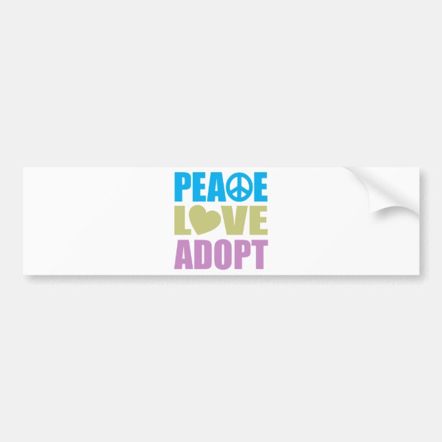 Autocollant De Voiture L'amour de paix adoptent (Devant)