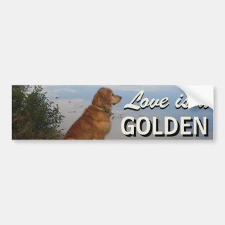 Autocollant De Voiture L'amour est un golden retriever