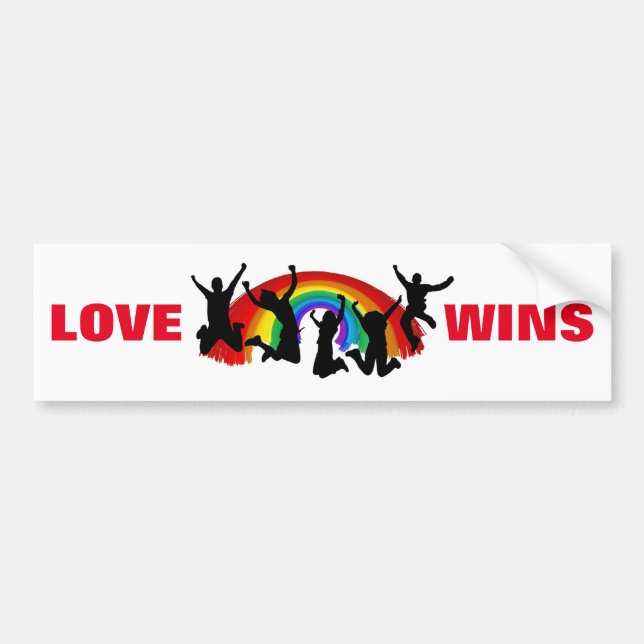 Autocollant De Voiture L'amour gagne Rainbow (Devant)